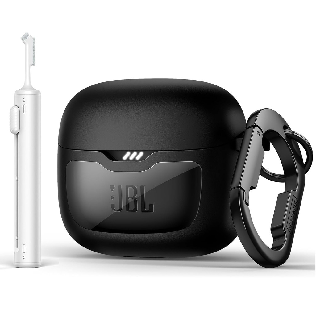 SURITCH สําหรับ JBL Tune Flex 2 / JBL Tune Flex ทนทานกันกระแทกพร้อม Carabiner ฝาครอบแม่เหล็กล็อคชุดทําความสะอาดเครื่องมือกําจัด
