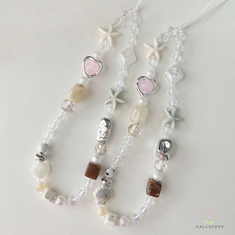 สายคล้องโทรศัพท์ลาย Island Sweetheart สุดเรียบง่าย สายคล้องกล้องแฟชั่นระดับไฮเอนด์ ประดับลูกปัด -CY