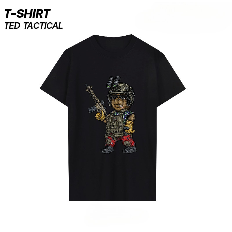 Ted Tactical T-Shirt 2025 เสื้อยืด คอลล์กลม 100% Cotton สกรีนลาย tactical/กราฟิก ผ้าระบายอากาศ ไม่อั