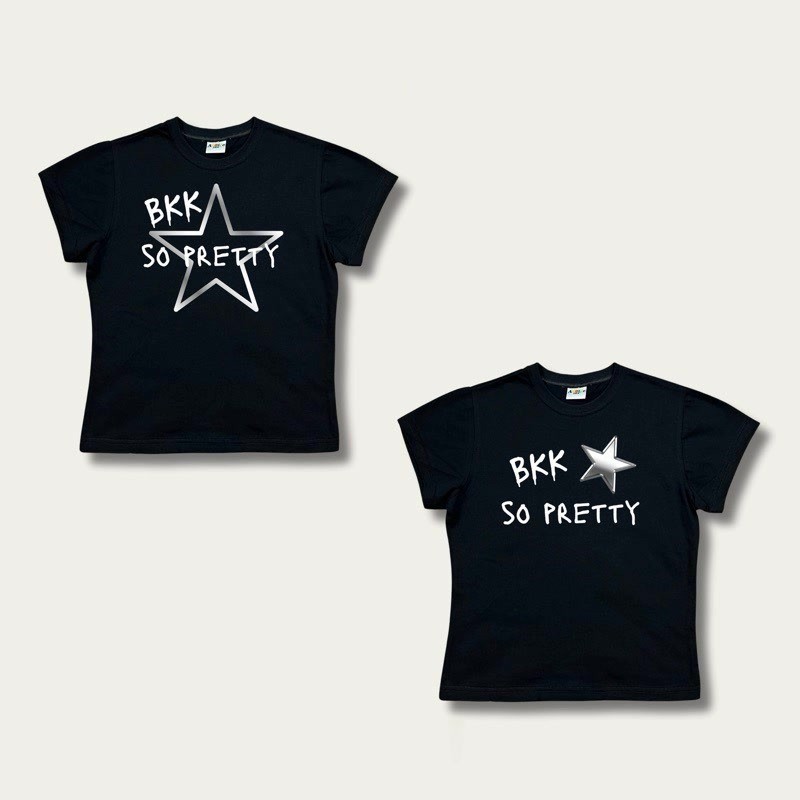 COD✅ (ส่งจากกรุงเทพ)BOOM Shop [พร้อมส่ง] เสื้อทรง BABY TEE BKK SO PRETTY cotton 100 S-XL – โปรปัง