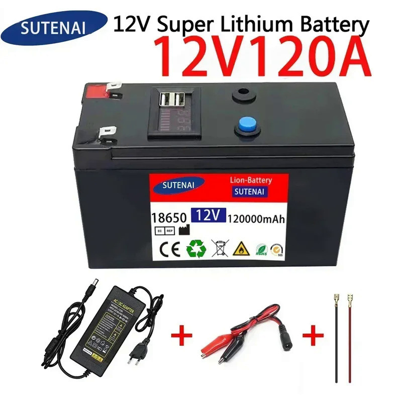 12V Battery 120Ah 18650 lithium battery pack Rechargeable battery for solar energy electric vehicle 