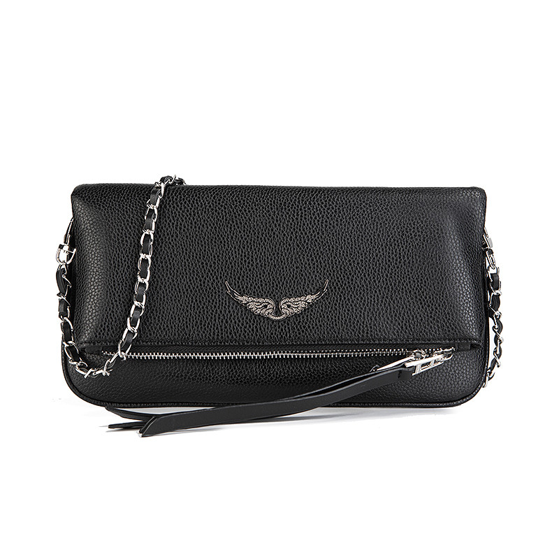 กระเป๋าสะพายหนังกล้วยสำหรับผู้หญิง Zadig Voltaire ออกแบบมาพร้อมลายปีกและซิปล็อก