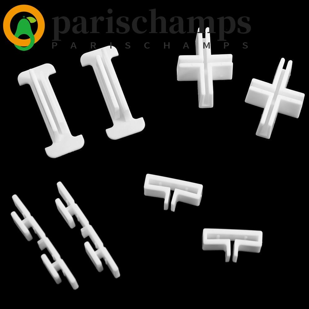 Parischamps 10PCS Cross Buckle Fixing Clip, สีขาว T/Cross/Three-way Type Partition Extension Buckle, Drawer Fixing Clip ลิ้นชักพลาสติก Partition Accessories Organizer