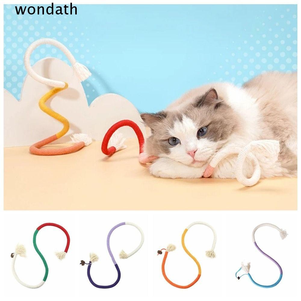 Wonda ของเล่นเคี้ยวแมว, อุปกรณ์สัตว์เลี้ยงผ้าฝ้าย ของเล่นเชือกกัดแมว, ของเล่น 70 ซม. แมว ทีเซอร์ ของเล่น