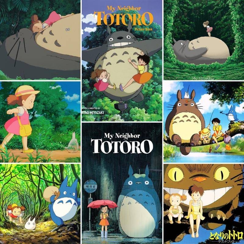 My Neighbor Totoro Ghibli วอลเปเปอร์ขนาด A3 & A4 พร้อมการพิมพ์ผ้าใบ