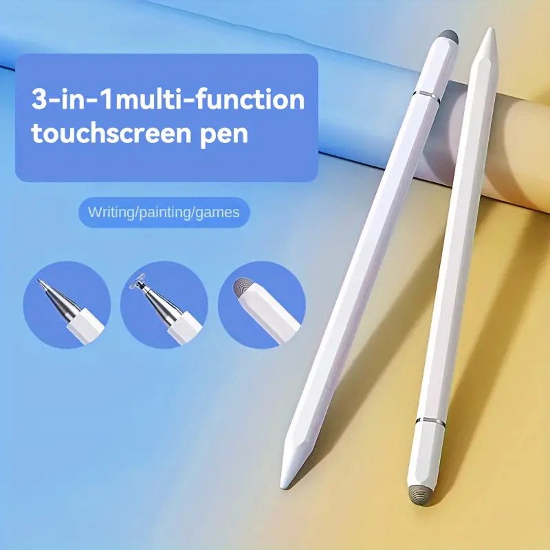 3 in 1 ปากกาสไตลัส สากล สําหรับแท็บเล็ต โทรศัพท์มือถือ Android IOS อุปกรณ์เสริมการวาดภาพแท็บเล็ต ปากกาสัมผัสหน้าจอ
