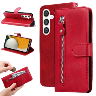 เคส Case for Realme C100 C85 5G C71 C75 C75x Note 50 60 60x C63 C61 C55 C53 C51 16 15 15T 14 14T 13+ 13 Pro+ 12 Pro Plus 5G 11 11x เคสโทรศัพท์หนังฝาพับพร้อมช่องใส่บัตรสําหรับ PU Faux Leather Flip Cover Zipper Wallet With Card Slots Soft TPU YYTLL