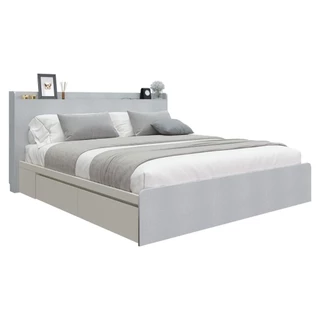Koncept Furniture เตียง 6 ฟุต รุ่น Aiko สีขาว (196x217x100 ซม.) แบรนด์ KONCEPT FURNITURE