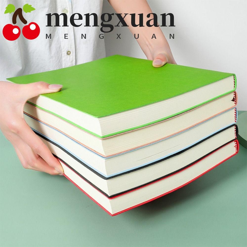 Mengxuan A4 สมุดบันทึกหนา, Line/Blank 200 หน้าโน๊ตบุ๊คขนาดใหญ่, A4 การประชุม Notepad ปก PU สายแนวนอนขนาดใหญ่ A4 สมุดบันทึกสํานักงานไดอารี่
