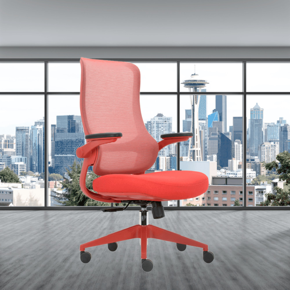 GlobalHouse SMITH เก้าอี้สำนักงาน MIDDLE BACK รุ่น GOHAN -02 ขนาด 64x68x109-116 ซม. สีแดง สินค้าของแ