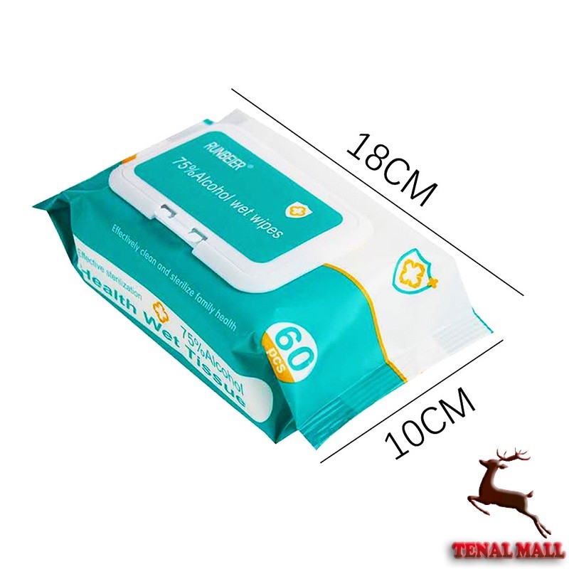 5PCS ทิชชู่เปียกผสม​แอลกอฮอล์ ทิชชู่​แอลกอฮอล์ ทิชชู่แอลกอฮอล์บรรจุ ทิชชู่​เปียก​ แอลกอฮอล์​75% 1ซอง60แผ่น - รูปที่ 7