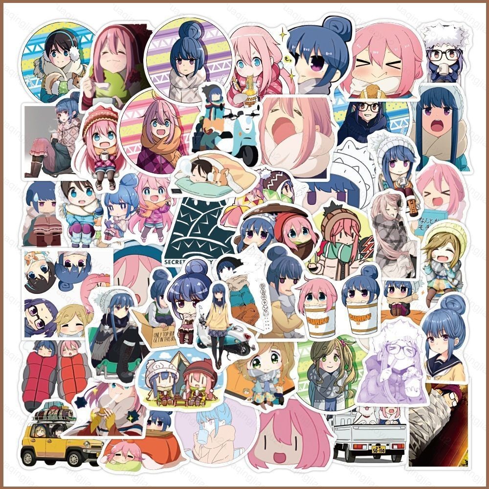 50 ชิ้น/เซ็ต Laid-Back Camp Shima Rin Kagamihara Nadeshiko สติ๊กเกอร์แล็ปท็อปกระเป๋าเดินทางบัญชีแยกประเภทตกแต่งกันน้ํา