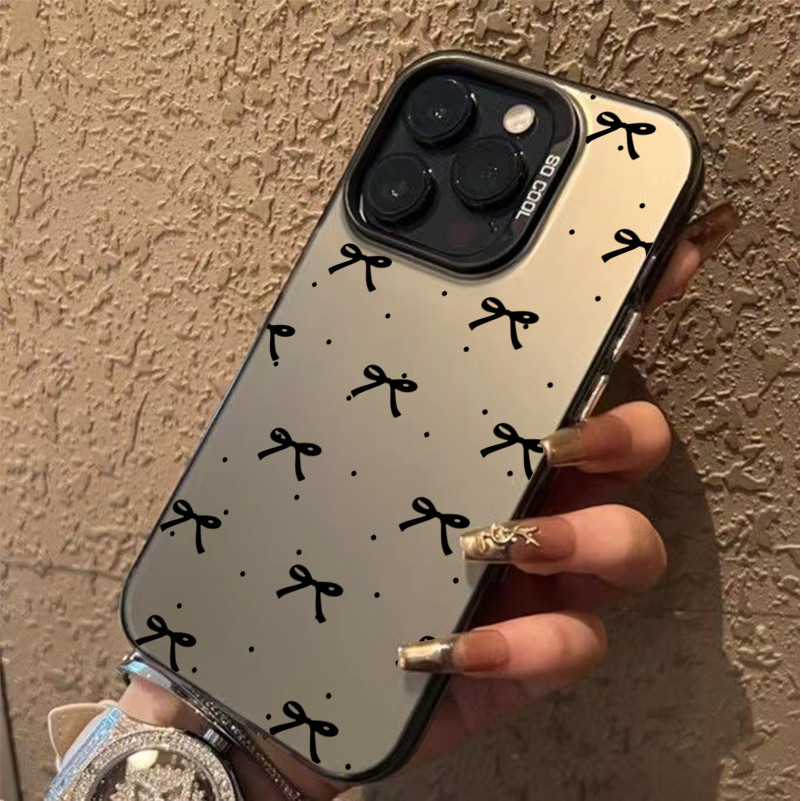 เคสไอโฟน11/13/16 Pro Max แฟชั่น ลวดลาย กันกระแทก Case For iPhone 11 12 13 14 15 Pro Max XR XS X 7 8 PLUS โบว์สีดำ ราคา ถูกที่สุด ดีลบีเคเค แกลเลอรีภาพที่ 4