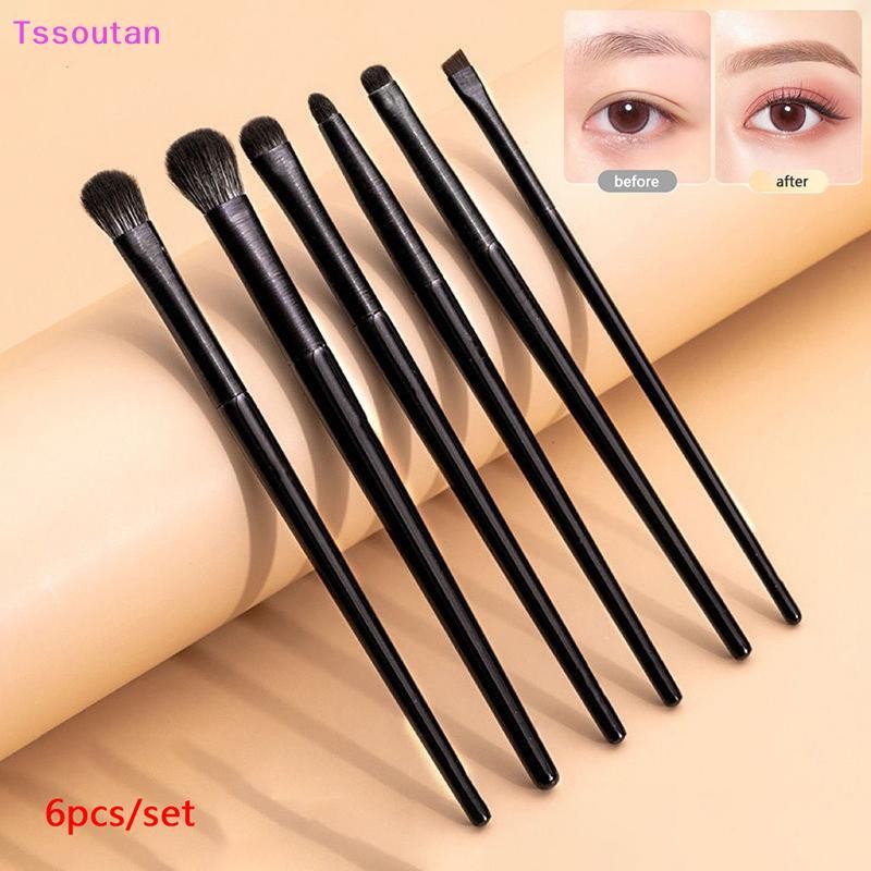 [TSST] 6pcs แปรงแต่งหน้าตาชุด Professional Soft Contouring อายแชโดว์อายไลเนอร์คิ้วแปรงผู้หญิงความงามบนใบหน้าเครื่องมือเครื่องสําอาง TAN