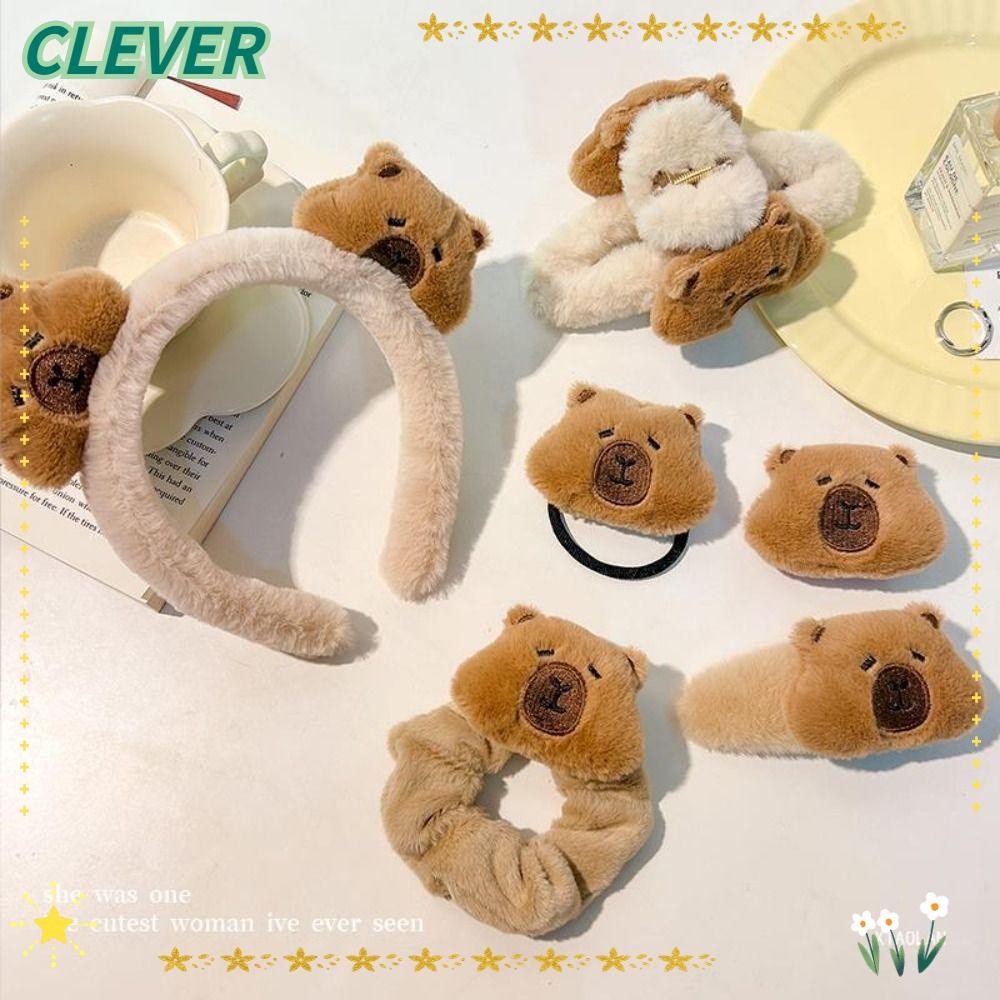 Clever Capybara เครื่องประดับผม, กิ๊บติดผมลายการ์ตูน Barrette, ที่คาดผมแบบยืดหยุ่นสําหรับผู้หญิง
