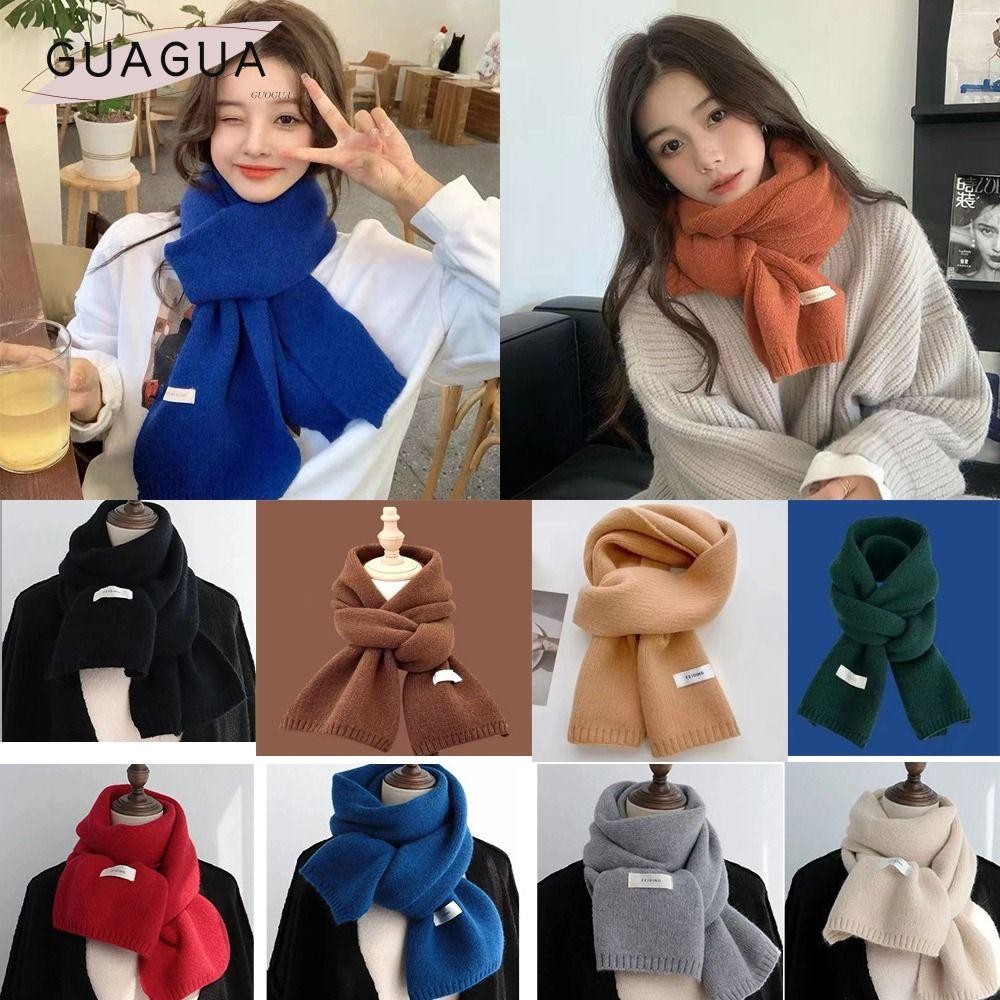 Guogua ความร้อนคออุ่น,Windproof Bib ถักผ้าพันคอขนสัตว์,ผู้ชายผู้หญิงผ้าพันคอแฟชั่นหนา Snap Fastener Snood Cowl Tube ฤดูใบไม้ร่วงฤดูหนาว