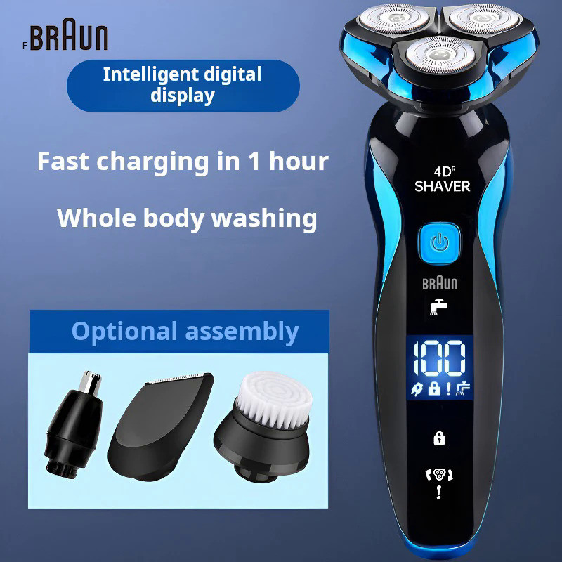 เครื่องโกนหนวดไฟฟ้า Fang Braun 5320S สำหรับผู้ชายที่ตัดขนไฟฟ้า USB ชาร์จได้เครื่องตัดผมแบบมืออาชีพ