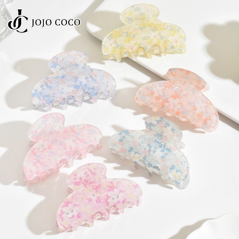 Jojo COCO Floral Grabber Ins Style Cute Fresh Simple Womens Daily Hair Clip Accessories