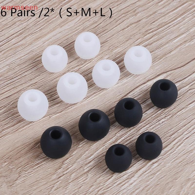 (warmseen) 6 คู่/2*(S+M+L) ยางซิลิโคน Earplug ear Pads Universal In-ear Headphone Replacement Earbud Earplug Pads Cushion