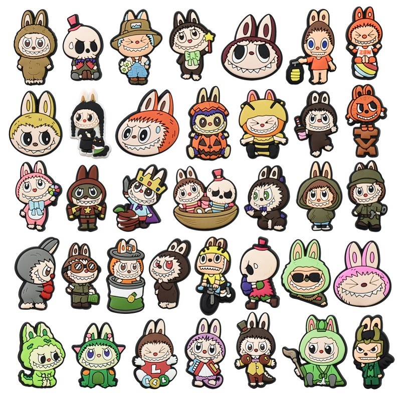 ชุดแรบบู การ์ตูนตกแต่งรองเท้าดอกไม้สวนรองเท้าอุปกรณ์เสริมรองเท้าหัวเข็มขัด DIY สามารถถอดออกได้