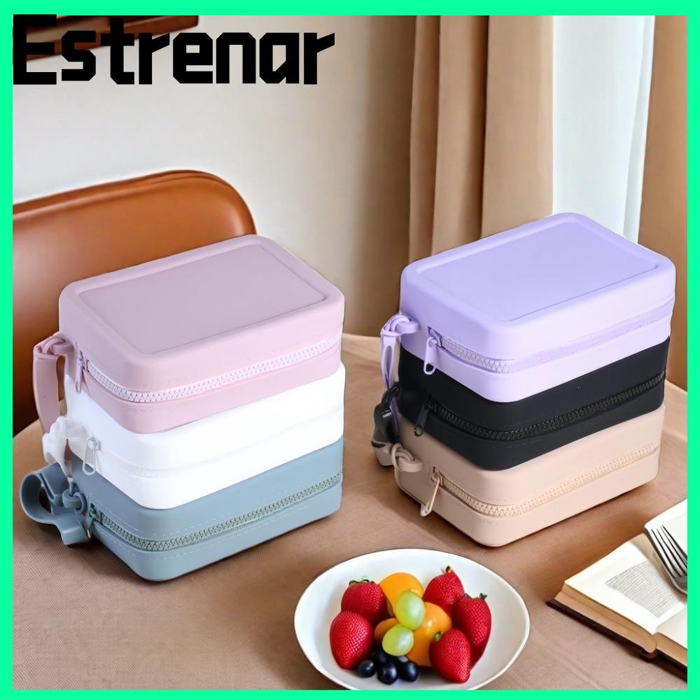 Estrenar กระเป๋าใส่เหรียญ,ซิปถุงเก็บสี่เหลี่ยม,แบบพกพากันน้ําความจุสูงกระเป๋าแต่งหน้าผู้หญิงสาว