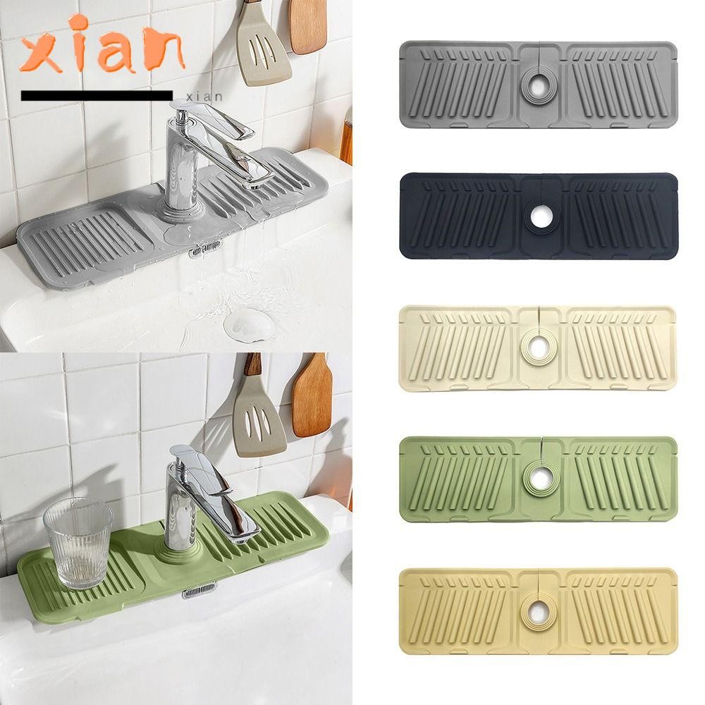 Xianen Faucet Drain Pad, Heightened Slope Silicone Sink splash Mat, ทนทาน Anti-slip Anti-splash Thicken Pool Soap Pad ครัว