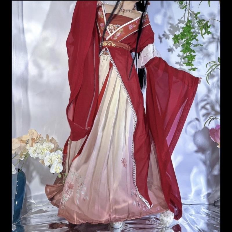 Du Jiuzhou Muci Hanfu หญิง North-South Dynasty Big Sleeve Undershirt การพิมพ์ปรับปรุง Fairy - รูปที่ 7