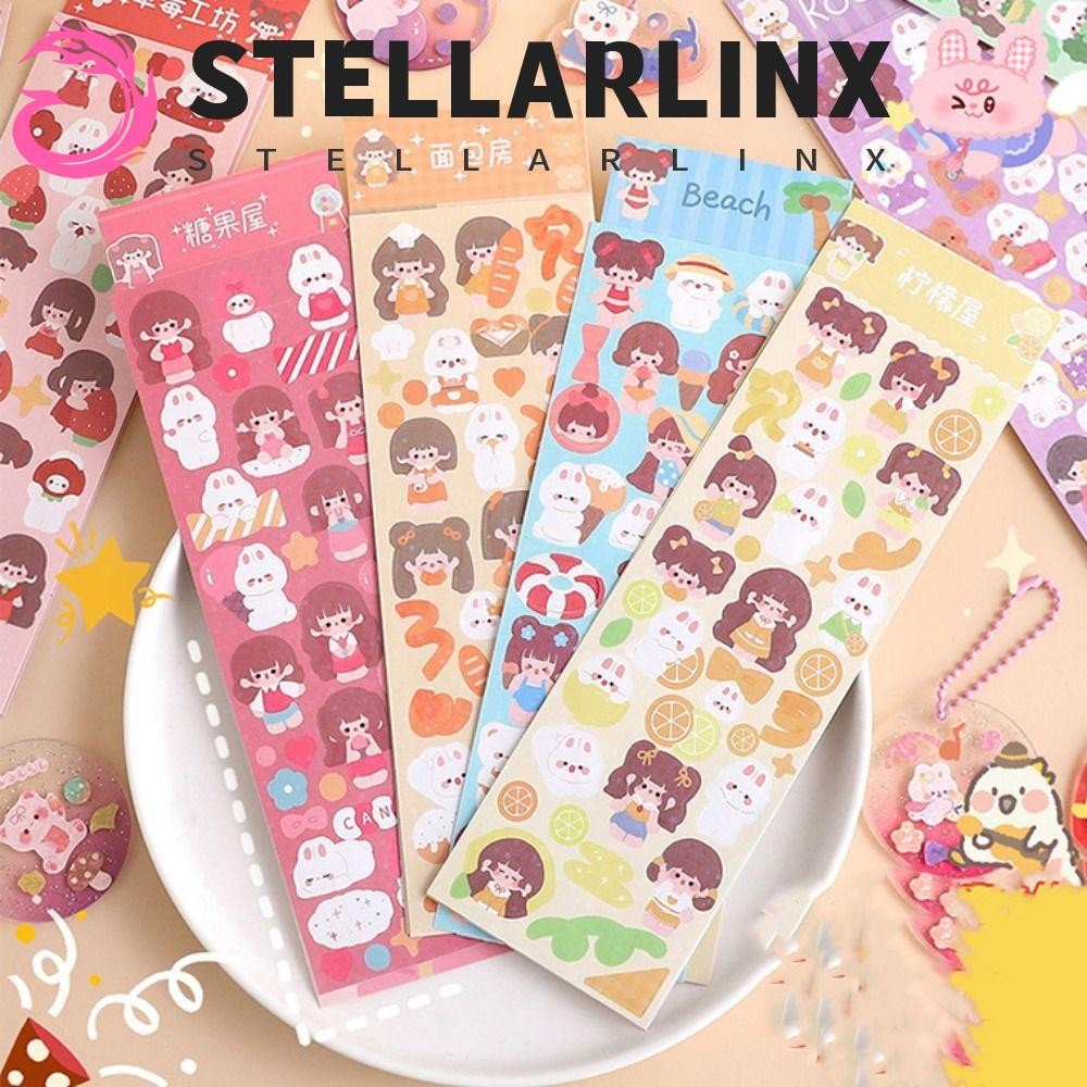 ชุดสติกเกอร์ STELLARLINX Goka, แพ็คเกจวัสดุการ์ตูน DIY Guka เครื่องมือ, Kawaii หลากสี Handmade Ticker หนังสือมือของเล่นเด็ก