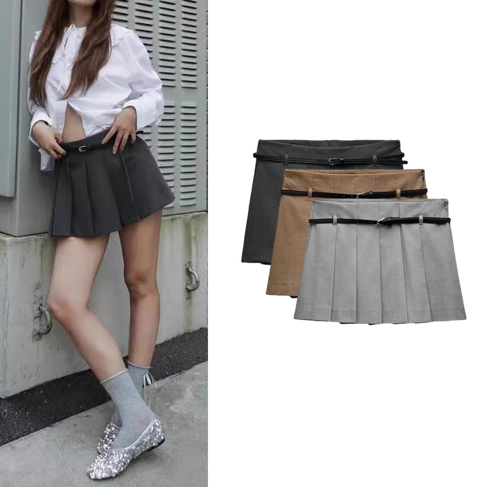 Zara Autumn สินค้าใหม่ผู้หญิงยุโรป American All-Match Mini Casual Pleated Culottes 3067504