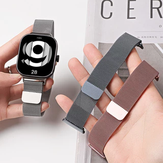 Milanese Loop Band สำหรับ Redmi Watch 6 5 4 เข็มขัดสแตนเลสโลหะสร้อยข้อมือแม่เหล็กสำหรับ Mi Band 8 Pro 10 9 Pro