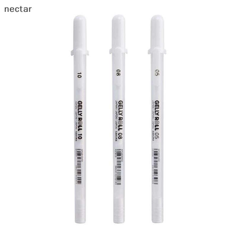 Tar Sakura Gelly Roll ปากกาเจลสีขาว 0.5 มม.0.8 มม.1.0 มม.High Light Marke ปากกากระดาษแข็งสีดํา Art Paing ปากกาสีขาวปากกา N