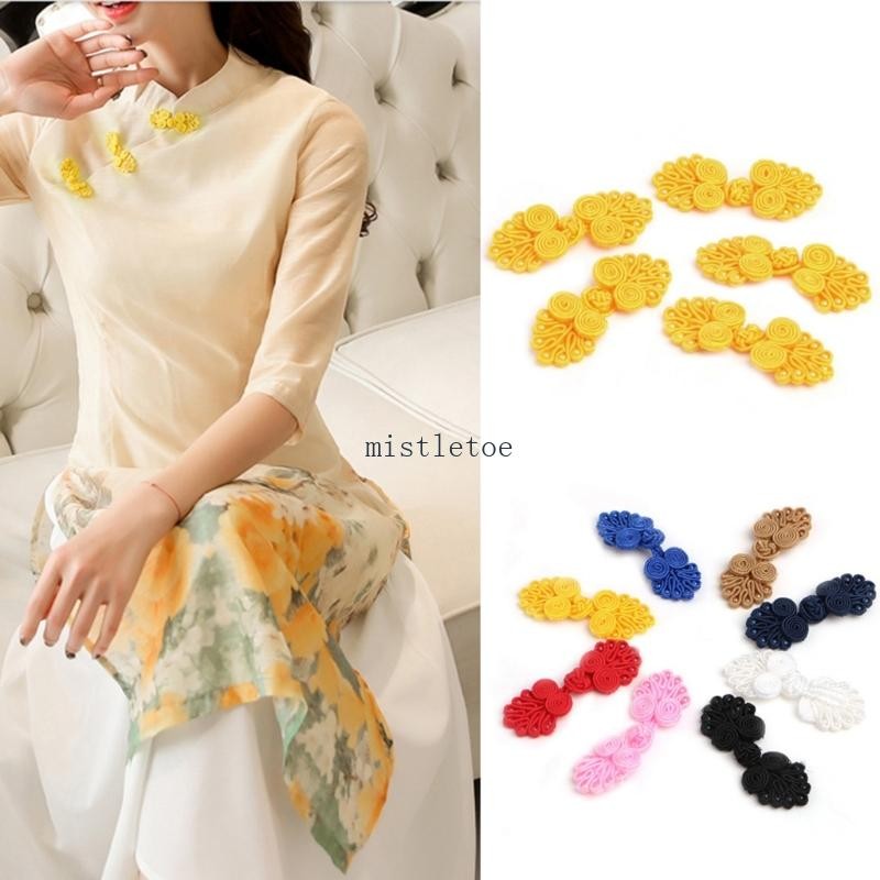 Mis ปมจีนสําหรับปุ่มกบ 10 คู่ Cheongsam สําหรับชุด Tang Handmade