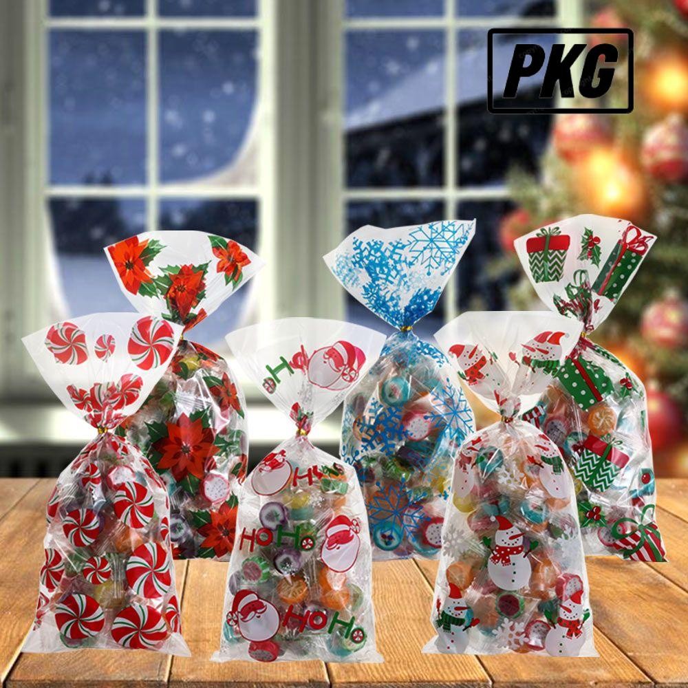Repkg Xmas Candy Bags Snowflakes Snowmen Santa Claus Year Candy Treat Bag