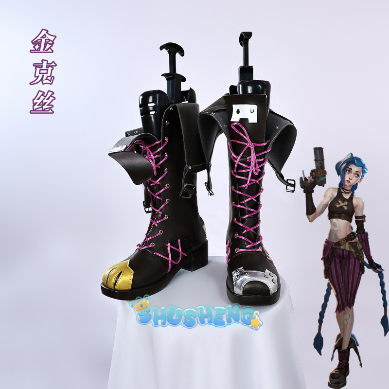 เกมอะนิเมะ LoL Arcane Jinx คอสเพลย์ sheos Jinx รองเท้า