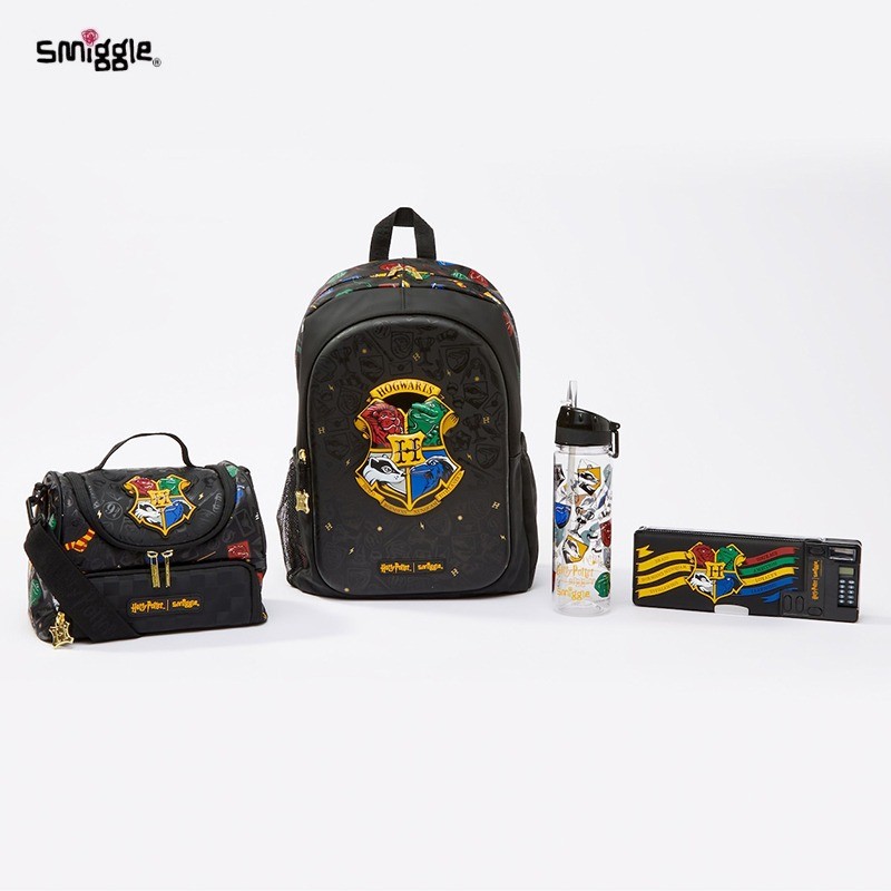 ออสเตรเลีย smiggle กระเป๋านักเรียนขนาดใหญ่ Harry Potter นักเรียนชั้นประถมสองไหล่กระเป๋าเป้สะพายหลังชุดอาหาร