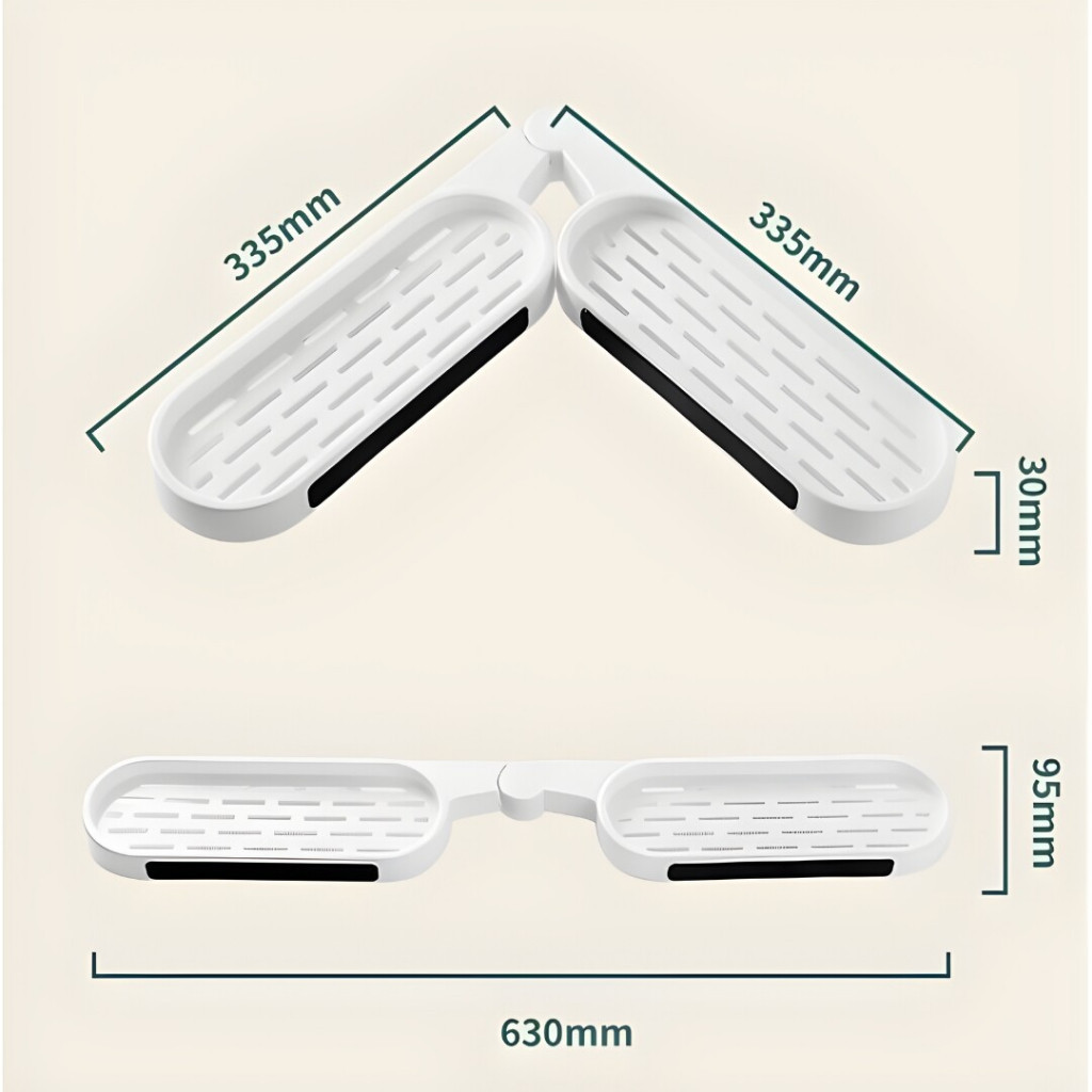 ชั้นวางติดผนัง ชั้นวางของเข้ามุม พับเข้ามุมได้ 90 องศา แบบติดผนังไม่ต้องเจาะ A06 - รูปที่ 5