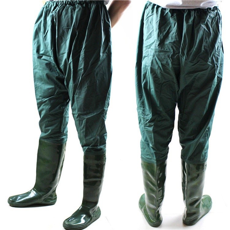Qw กันน้ําเสื้อผ้ากางเกงการล่าสัตว์ Breathable Pvc ผ้าไนลอนรองเท้า Fly Fishing Waders