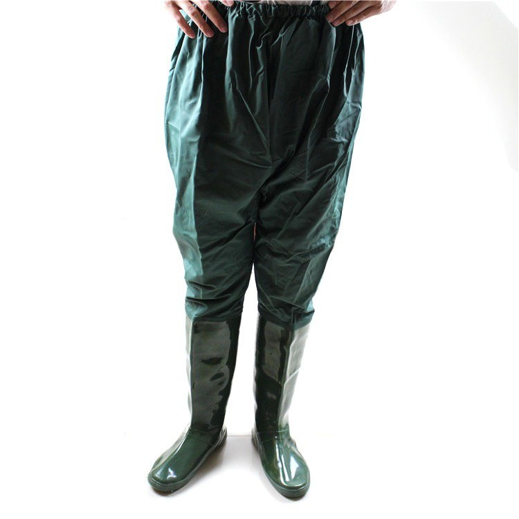 Qw กันน้ําเสื้อผ้ากางเกงการล่าสัตว์ Breathable Pvc ผ้าไนลอนรองเท้า Fly Fishing Waders