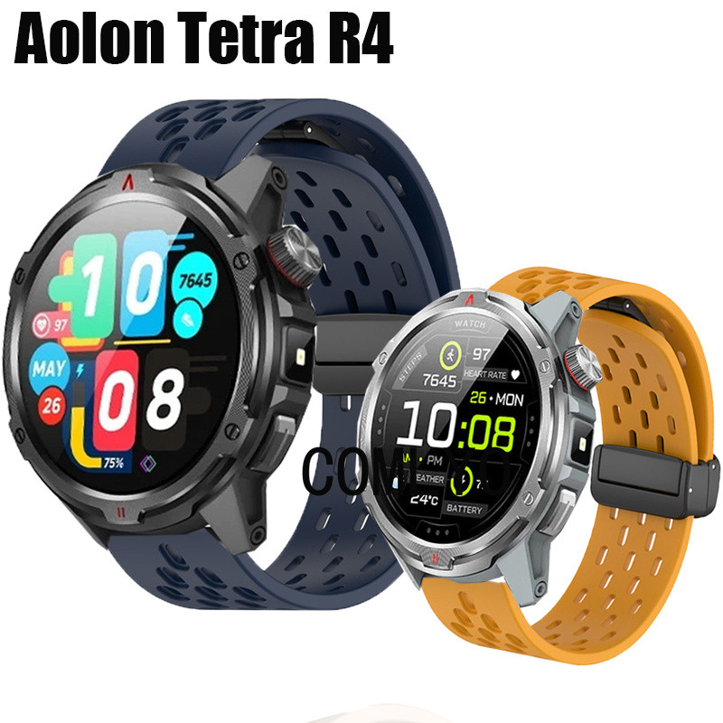 สําหรับ Aolon Tetra R4 สายรัดสมาร์ทวอท์ชซิลิโคนพับหัวเข็มขัดวงกีฬาเข็มขัดกลางแจ้งนุ่ม