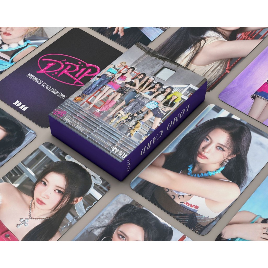 50-124pcs BABYMONSTER DRIP Holographic Lomo Cards Like That BABYMONS7ER โฮโลแกรม Photocards MONSTIEZ AHYEON ASA CHIQUITA RAMI RORA RUKA เลเซอร์โปสการ์ดสินค้าราคาถูก CX