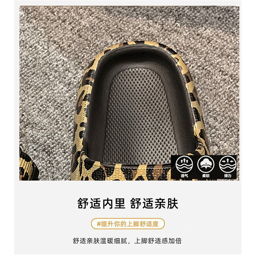 เสือดาวพิมพ์ Flip-Flops รองเท้าแตะชายหาดผู้หญิงฤดูร้อนสวมใส่ด้านนอกรองเท้าแตะชายหาดหนาSoled สไตล์ใหม่