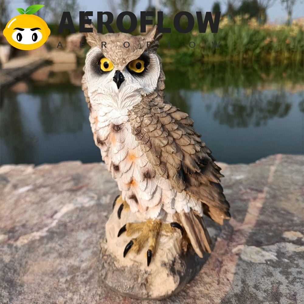 Aeroflow ตุ๊กตานกฮูก, Anti-Bird กันน้ํารูปปั้นนกฮูก, หุ่นไล่กานก Handmade เรซิ่นน่ารักสวนนกฮูกตกแต่ง Party