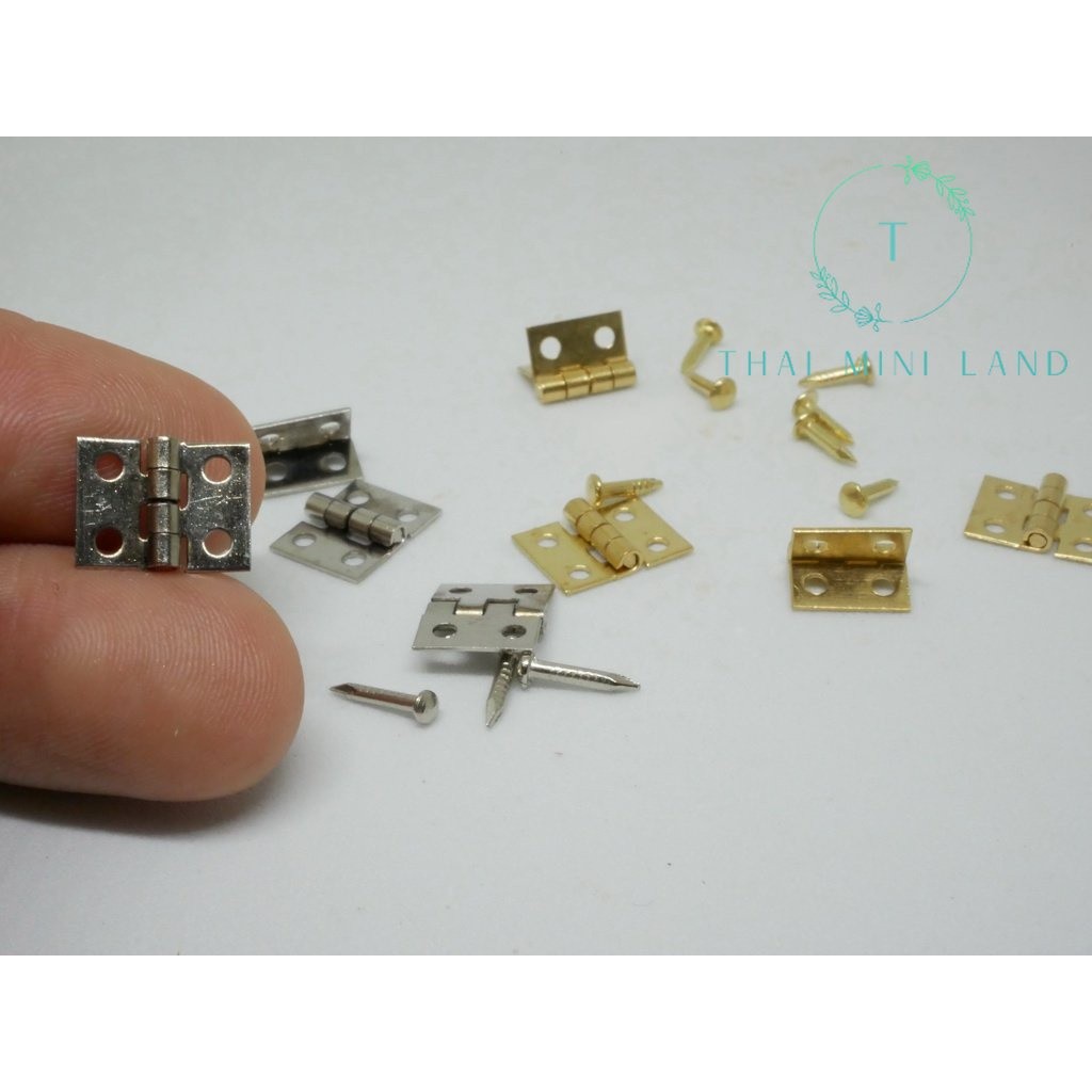 ชุดบานพับจิ๋ว สำหรับบบ้านตุ๊กตา บานพับ บานพับจิ๋ว ของจิ๋ว ของตกแต่ง