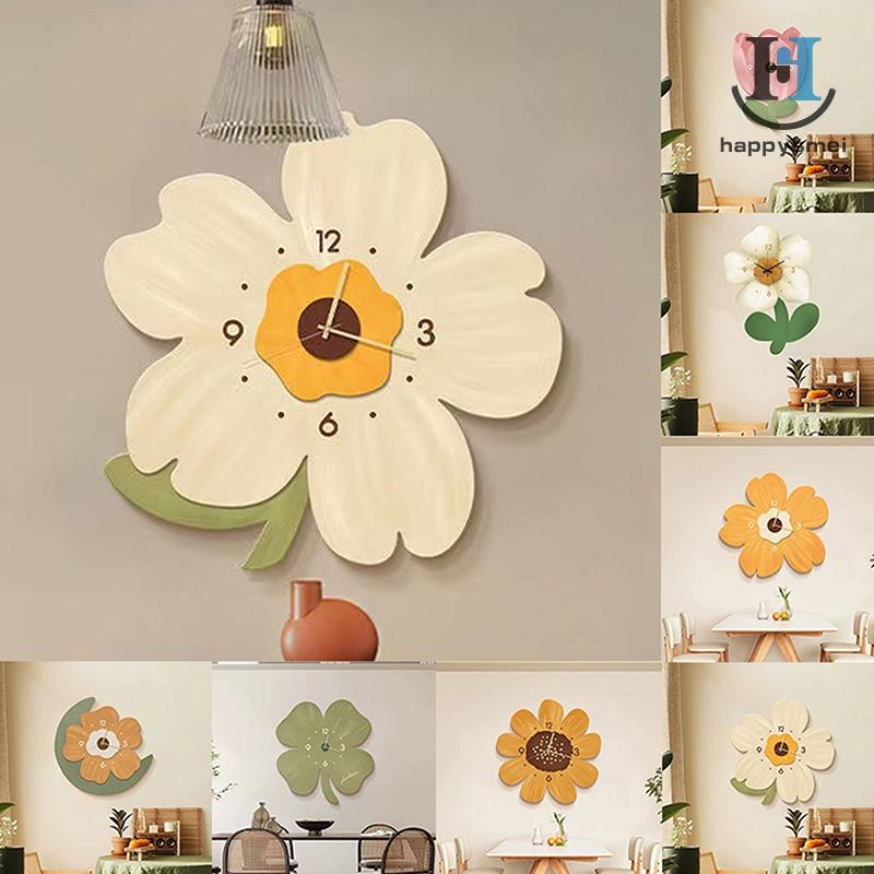 [GA] Simple Flower Wall Clock รูปทรงดอกไม้ Slient Decor วันเกิดห้องนั่งเล่น Creative Room Home Clock ของขวัญ TH