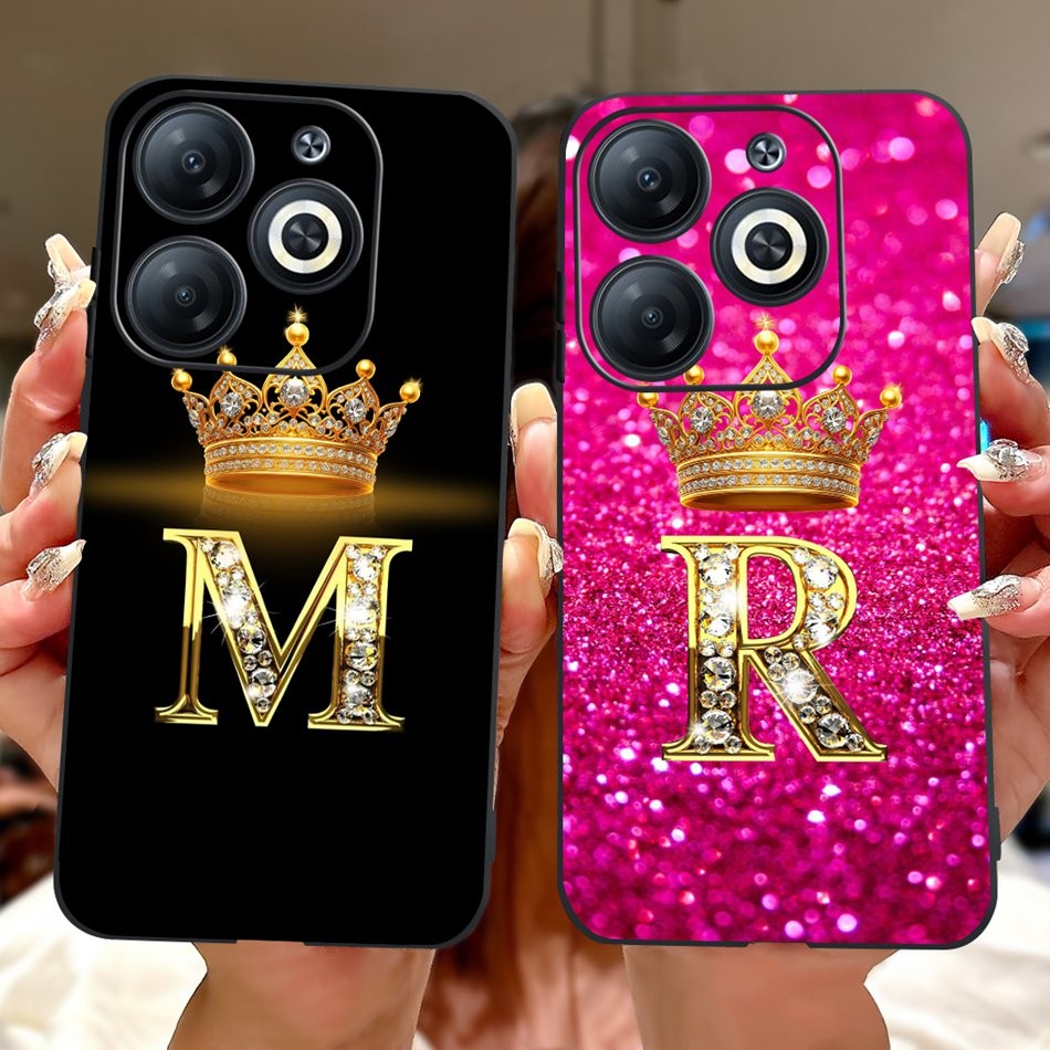 Infinix Smart 8 แฟชั่นตัวอักษรเริ่มต้นคู่เคสโทรศัพท์ Infinix Smart 8 Pro 8HD 8Plus Smart8 ซิลิโคนอ่อนนุ่ม TPU ปลอก