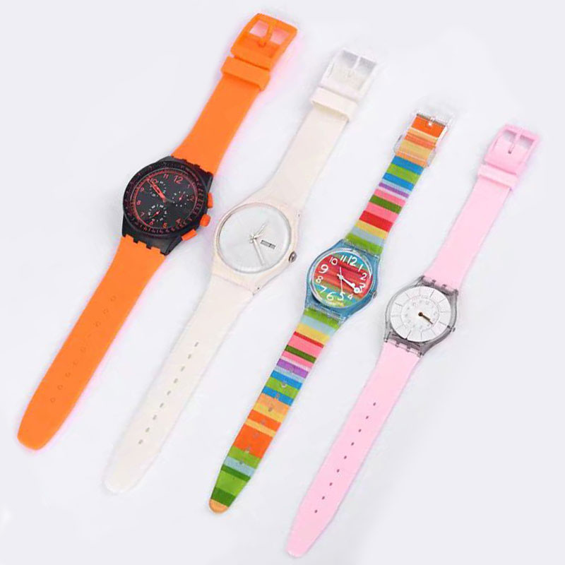 SWATCH ยางซิลิโคนนาฬิกาสําหรับ ตัวอย่าง สายนาฬิกา12มิลลิเมตร16มิลลิเมตร17มิลลิเมตร19มิลลิเมตร20มิลลิเมตรสร้อยข้อมือ ใช่404 เซอร์103 อิลส์195นุ่มที่มีสีสันสายรัดข้อมือสายนาฬิกาข้อมือกีฬากั