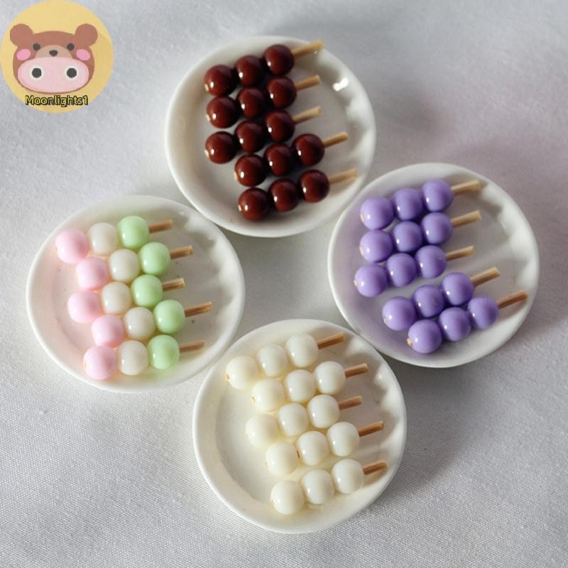 Moonlights1 3 ชุดตุ๊กตา Mini ลูกชิ้นปลาญี่ปุ่น Gluous Rice Balls เค้กข้าว Skewers EN