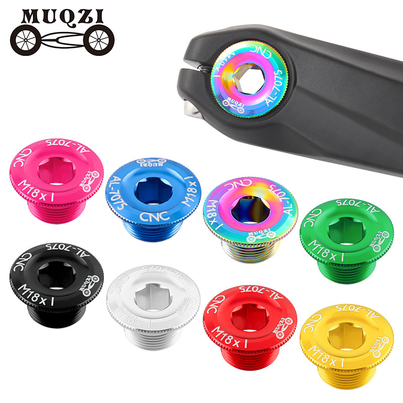 Muqzi Crank Arm Fixing Bolt MTB จักรยาน M18 Crank ฝาครอบสกรูอลูมิเนียม Crankset Cap