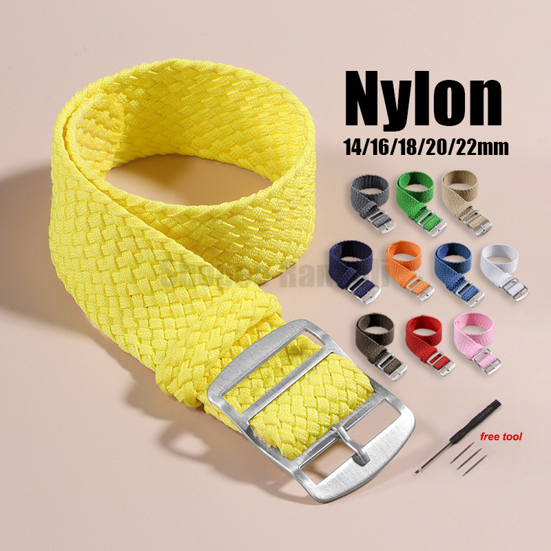 สายนาฬิกาไนลอน NATO ZULU ผ้าใบ One-piece Loop 14/16/18/20/22 มม. สําหรับข้อมือผู้หญิงผู้ชาย รองรับหลายขนาด