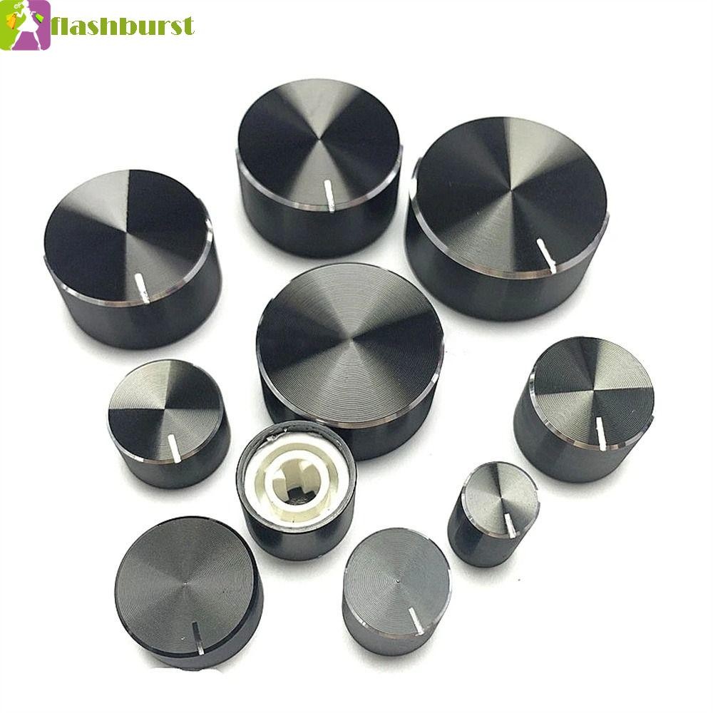 Flashburst Potentiometer Cap 6 มม.สีดําแกน D Encoder ลูกบิดโลหะโรตารี Taper Volume Control ลูกบิด